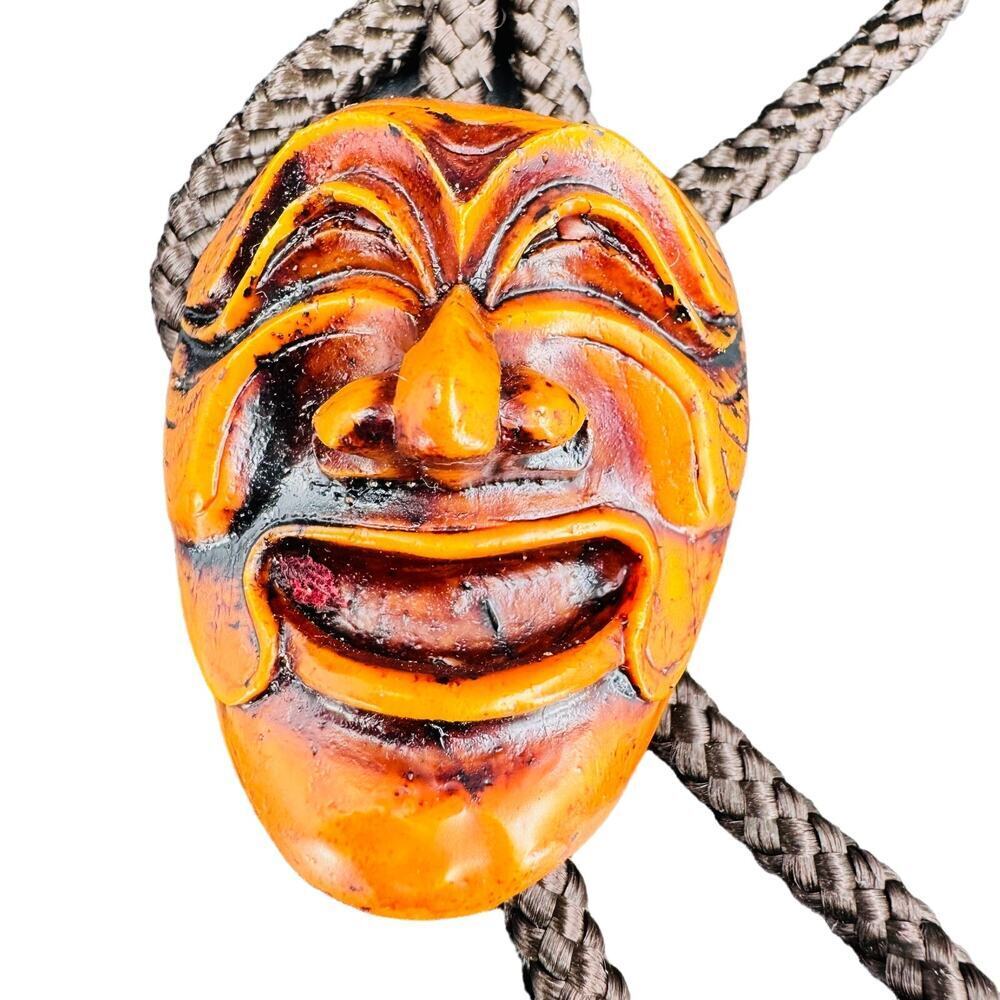 Carved Face Mask Bolo Tie Hanger Mini Decoration